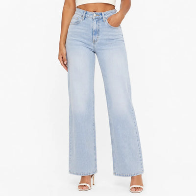 Women's Mid Rise BBL Wide Leg Jeans