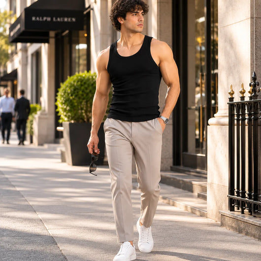 Men's Ribbed Cotton Tank Top